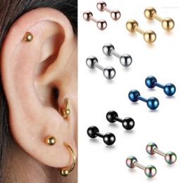 Stud Earrings 1 Set Different Types Shape Unisex Black Colour Stainless Steel Piercing Earring For Women Men Punk Gothic Barbell