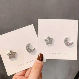Dangle Chandelier Needle Earrings Women's Net Red French Simple Star Moon Earrings 2022 New Fashion Style Earrings G230313