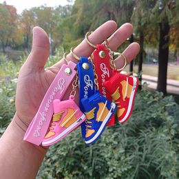 Creative Mini Basketball Shoes Keychain Party Gift Stereoscopic Model Sneakers Keychains Car Schoolbag Pendant Key Ring Gift 6style
