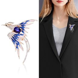 Brooches 2023 Arrival Oil Drops Colourful Bird Rhinestone Animal Phoenix Pin Fashion High Quality Jewellery