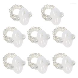 Headpieces X7YC 8x Elastic Pearl Wristband Wristlet Corsage DIY Decor Accessories Handmade For Bride Beach Party