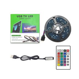 Bluetooth LED Strip Lights 16.4ft 24 Keys Remote Controlle Colour Changing 5050 RGB 150 LEDs Light Strips DIY Kit Home Bedroom Kitchen Decorations usalight