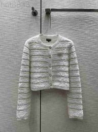 Women's Sweaters Designer 2023 New Spring Milan Runway Crew Neck Long Sleeve High End Jacquard Cardigan Tops W75X
