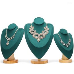 Jewellery Pouches Bust Wooden Mannequin Necklace Display Holder Choker Organiser Pendant Jewellery Shop Decorate Exhibition Stand Shelf