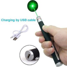Green Pen Laser Pointer Direct USB Charging Size 5 1/2 Inches Ready Stock