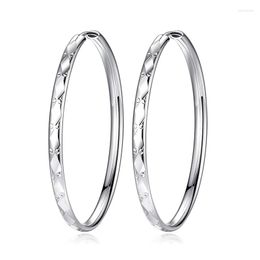 Hoop Earrings Wholesale European Fashion Fine Woman Girl Mother Party Birthday Wedding Christmas Gift 3/4/5/6/cm 18KT White Gold