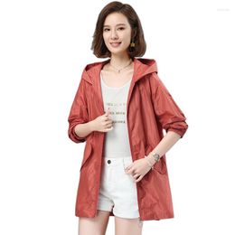 Women's Jackets 2023 Summer Women's Jacket Long-sleeved Hooded Sun Protection Clothing Women Loose Breathable UV Windbreaker