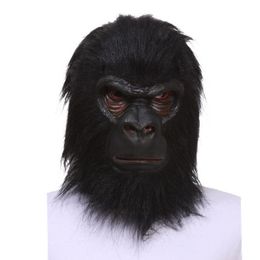 Party Masks Halloween Latex Gorilla Mask Adult Full Face Funny Animal Mask Monkey Halloween Party Cosplay Props 230313