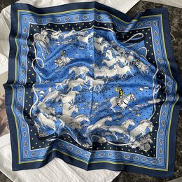 22 colors. 100% Silk Scarf Printed Women's Silk Square Scarf, Headband Printed Men's Beach Scarf 70 * 70cm