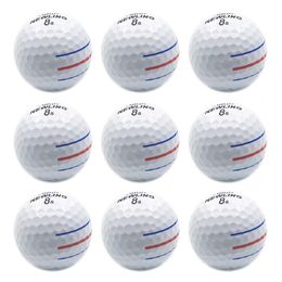 Golf Balls 12 Pcs Golf Balls 3 Colour Lines Aim Super Long Distance 3-PieceLayer Ball For Professional Competition Game Brand 230313