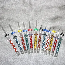 Smoking Accessories Hookahs Mini Nectar Kit Dab Oil Rigs Pipes Pyrex Glass Pipe 10mm 14mm Joint Titanium Nail Straws NC