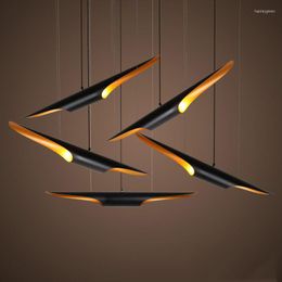 Ceiling Lights Nordic Retro Post Modern Chandelier Restaurant Table Light Bar Lighting Fixture Coffee Shop Aluminium Bamboo Design Lamp