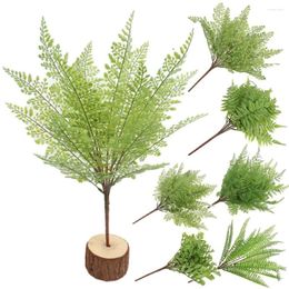 Decorative Flowers Artificial Fern Leaves Plant Wall Lifelike Greenery Fake Tropical Foliage Home Decoration Floral Arrangement Desktop