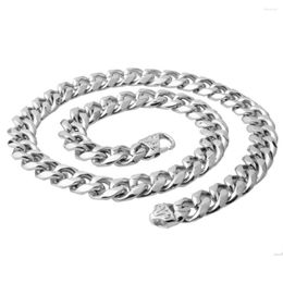 Chains High Quality 316L Stainless Steel Silver Colour Cuban Curb Chain Mens Womens Necklace Or Bracelet Cool Jewellery 7-40" Xmas Gift