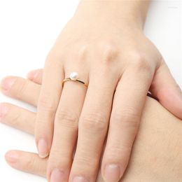 Cluster Rings Lnngy 18K Yellow Gold Natural Freshwater Pearl Au750 Rose Fine Wedding Brands Women Engagement Ring Jewelry