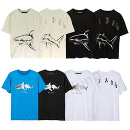 T-shirt PA da uomo di design T-shirt di lusso Stampa palme T-shirt da squalo T-shirt da uomo per donna Manica corta Estate Casual Streetwear Top Abbigliamento Abbigliamento