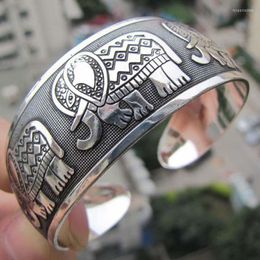 Bangle Antique Tibetan Silver Animal Carved Bracelet Jewellery Wholesale For Women