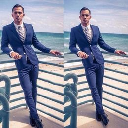 Men's Suits 2023 Fashion Office Business Customised Men's Suit Jacket Romper Gentleman Dress 2 Button Formal Wear (Jacket Pants)