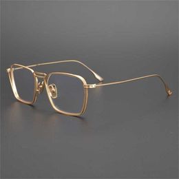 Brand Sunglasses new Japanese box pure titanium ultra-light eyeglass frame short-sighted mirror hand-made matte temperament full-frame fashion for men