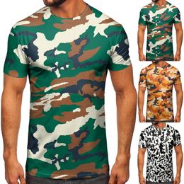 Men's T Shirts Thin Tee Men Fashion Spring Summer Casual Short Sleeve O Neck Camouflage Oversized Stripe Shirt