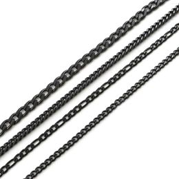 Chains 1 PC 60cm Concise Stainless Steel Foxtail Chain Necklace For Men Jewellery Black Colour Link Choker Accessories