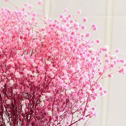 Decorative Flowers Wreaths About 40g/Lot75g/Lot Colorful Immortal Gypsophila Flowers 45cm Long White Bouquet Flower Head And Bud Wedding Store Decor 230313