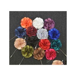 Jewellery Flower Lapel Pin Brooch Handmade For Men Fashion Wedding Suit Collection Gift Boutonniere Drop Delivery Party Events Accessor Dhp8D