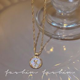 Chains South Korea East Gate Flower Round Brand Necklace Trend Temperament Jewellery Clavicle Chain Daily Fashion Commuting Simple Collar