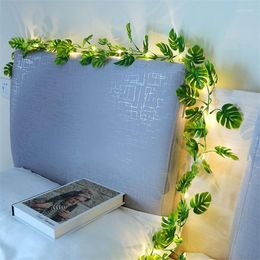 Decorative Flowers 10m Artificial Plants Home Decor Green Silk Hanging Vines Fake Leaf 5m Led Garland Diy for Wedding Party Room Garden