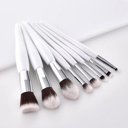 Makeup Brushes 5/8 Pcs/set Brush Kit Soft Synthetic Head Wood Handle Fan Flat Set For Women Eyeshadow Facial Make Up