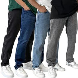Men's Jeans Baggy Jeans for Men Brands Straight Wide Pants With Side Pockets Men's Clothes Black Jogging Trousers Male Hip Hop Man 230313