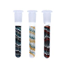 Latest Colorful Wig Wag Pyrex Glass Handmade Smoking Bong Down Stem Portable 14MM Female 18MM Male Filter Bowl Container Waterpipe Accessories Holder DHL