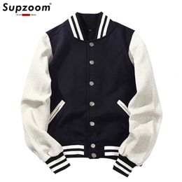 Men's Jackets Arrival Spliced Brand Single Breasted Patchwork Short Style Rib Sleeve Bomber Jacket Men Cotton Casual Baseball Coat 230311