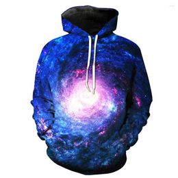 Men's Hoodies CNUUIKOOEK Sweatshirts 3D Star Vortex Hooded Pocket Long-sleeved Pullover Fashion