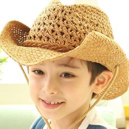 Caps Hats Arriver 2 3 4 5 6 7Y Kids Cowboy Hat Summer Travel Sun Hat Boy's Straw Cap Beach Tem For Kids Children Posee Cap For Adult 230313