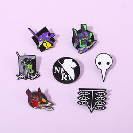Brooches Fashion Technology Anime Badge Cartoon EVA Robot Metal Enamel Brooch Trendy Personality Lapel Backpack Jewellery Accessories Gift