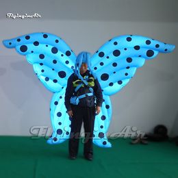 Illuminated Walking Inflatable Butterfly Wings Adult Wearable Blow Up Butterfly Costume With LED Light For Parade And Stage Show