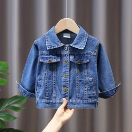 Jackets Children's Denim Jackets Trench Jean Embroidery Jackets Girls Kids clothing Boy Baby Denim Coat Casual Outerwear Spring Autumn 230313