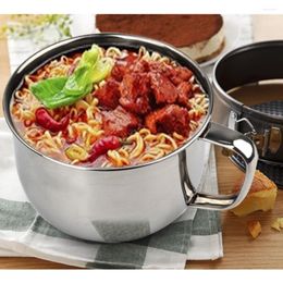 Bowls Stainless Steel Instant Noodle Bowl With Handle And Lid Durable Portable Container Rice Soup Dinnerware