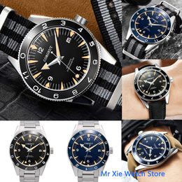Wristwatches Corgeut 41mm Automatic Mechanical Watch Men Luxury Military 007 Clock Nylon Strap Luminous Waterproof Calendar Male WristWatch 230313