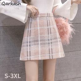 Skirts Mini Skirts Women Vintage 3XL Empire Simple Basic Autumn Winter Leisure Femme Bottom Harajuku All-match Chic Elegant Streetwear 230313