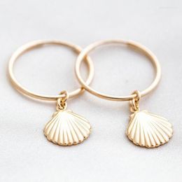 Hoop Earrings 30MM Gold Filled Handmade Shell Jewellery Circle Boho Brincos Pendientes Oorbellen