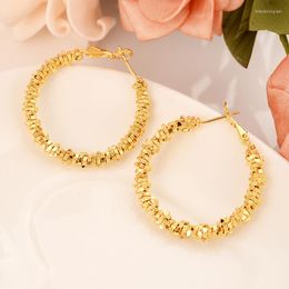 Hoop Earrings 2023 Metal Circle For Women Fashion Classic Gold Color Charm Earring Minimalist Arab African Jewelry