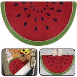 Carpets Personalised Watermelon Rug Welcome Summer Doormat 18" X 30" Fruit Half Round For Home Kitchen Indoor Decor