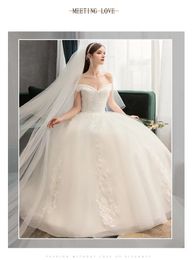 2023 super quality bridal with handmade beads wedding ball gown with lace luxury and elegant