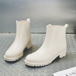 Designer puddle boots luxury brand women men platform candy colored waterproof boots PVC rubber ankle wr39f