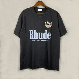 Rhude T Shirt Mens Designer T-shirt Tee Workout Shirts for Women C1 Oversized Round Neck T Shirts Vintage Short Sleeve 198