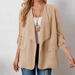 Women's Jackets Ladies Suit Coats Khaki Long Sleeve Korean Fashion Autumn Thin Open Stitch Cardigans Women Loose Chiffon Tops XL