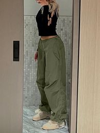 Womens Pants Capris Women Casual Baggy Wide Leg Sweatpants Fashion Vintage Chic Solid Drawstring Trousers Y2K Loose Streetwear Joggers Cargo 230313