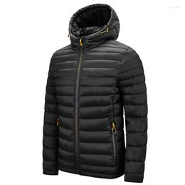 Men's Down Winter Jacket Men Casual Hooded Wadded Parkas Man Warm Cotton Padded Short Jackets Fashion Clothing Streetwear AU-189